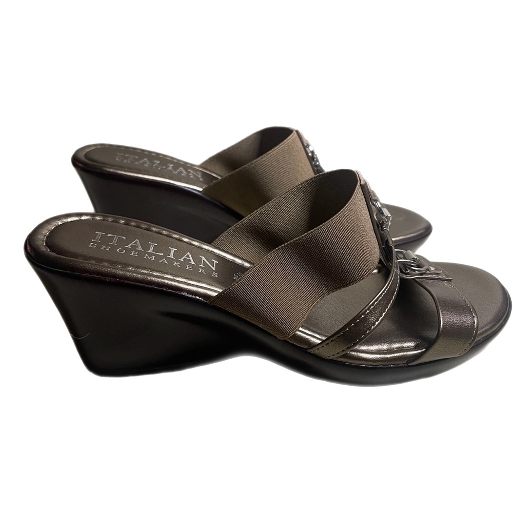 Italian Shoemakers copper Wedge Sandal
